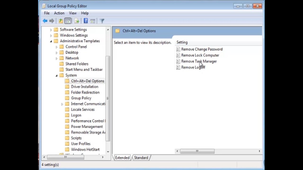 How To Disable Task Manager Through Group Policy
