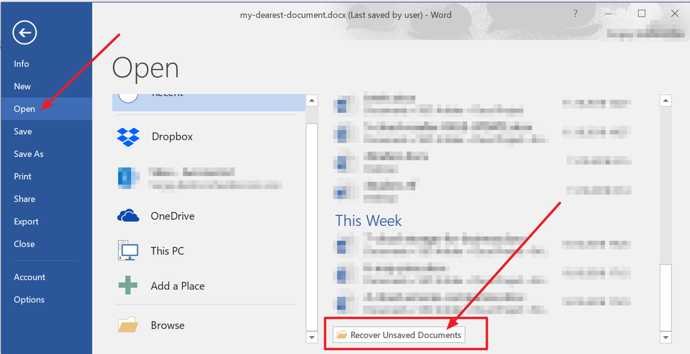 How To Find Back Unsaved Microsoft Word