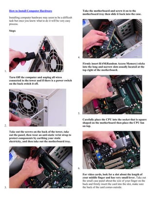 How To Install Hardware In Computer