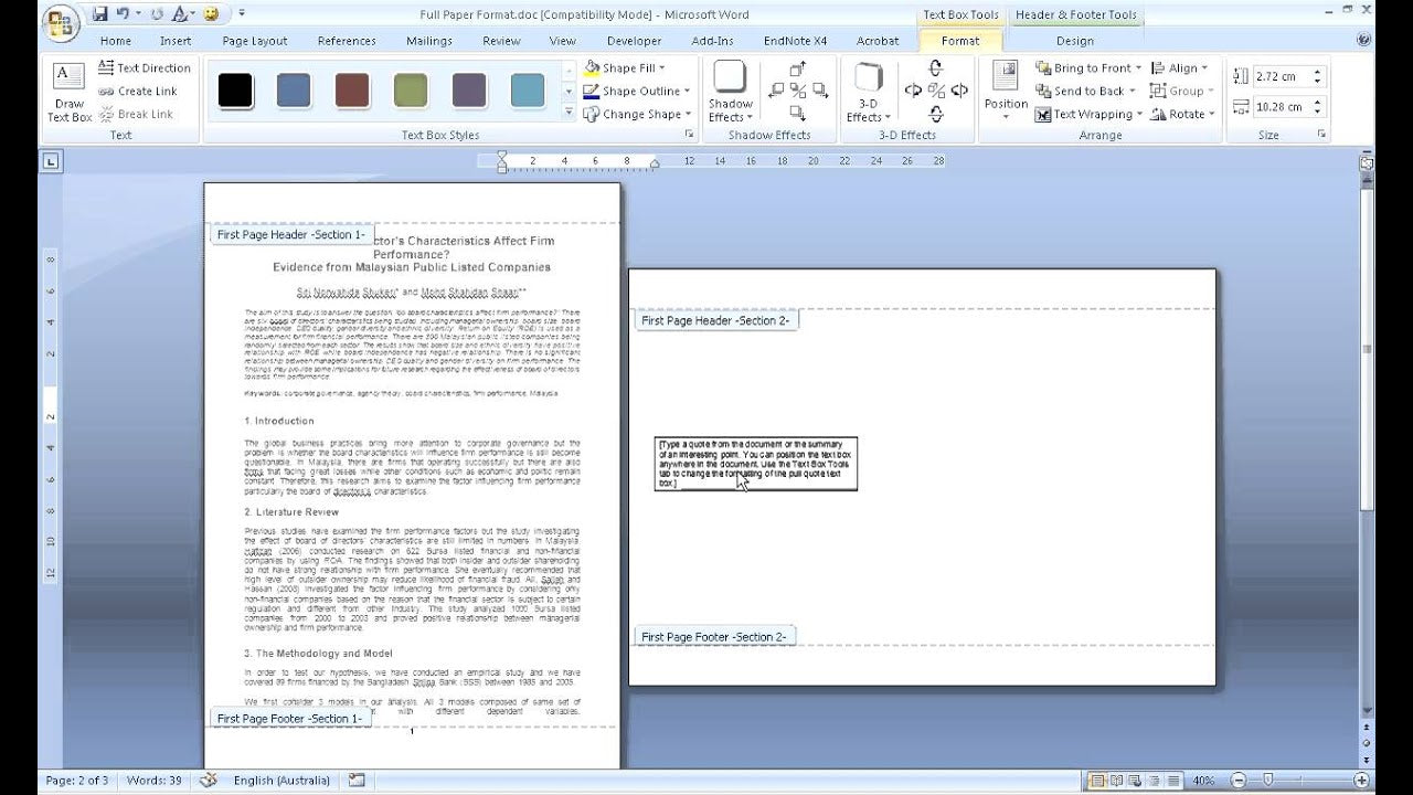 How To Landscape In Microsoft Word 2007