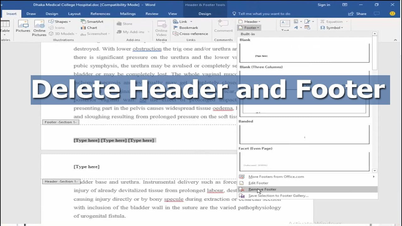 How To Remove Header In Microsoft Word