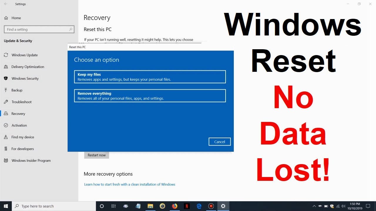 How To Reset Windows 10 Without Losing Data