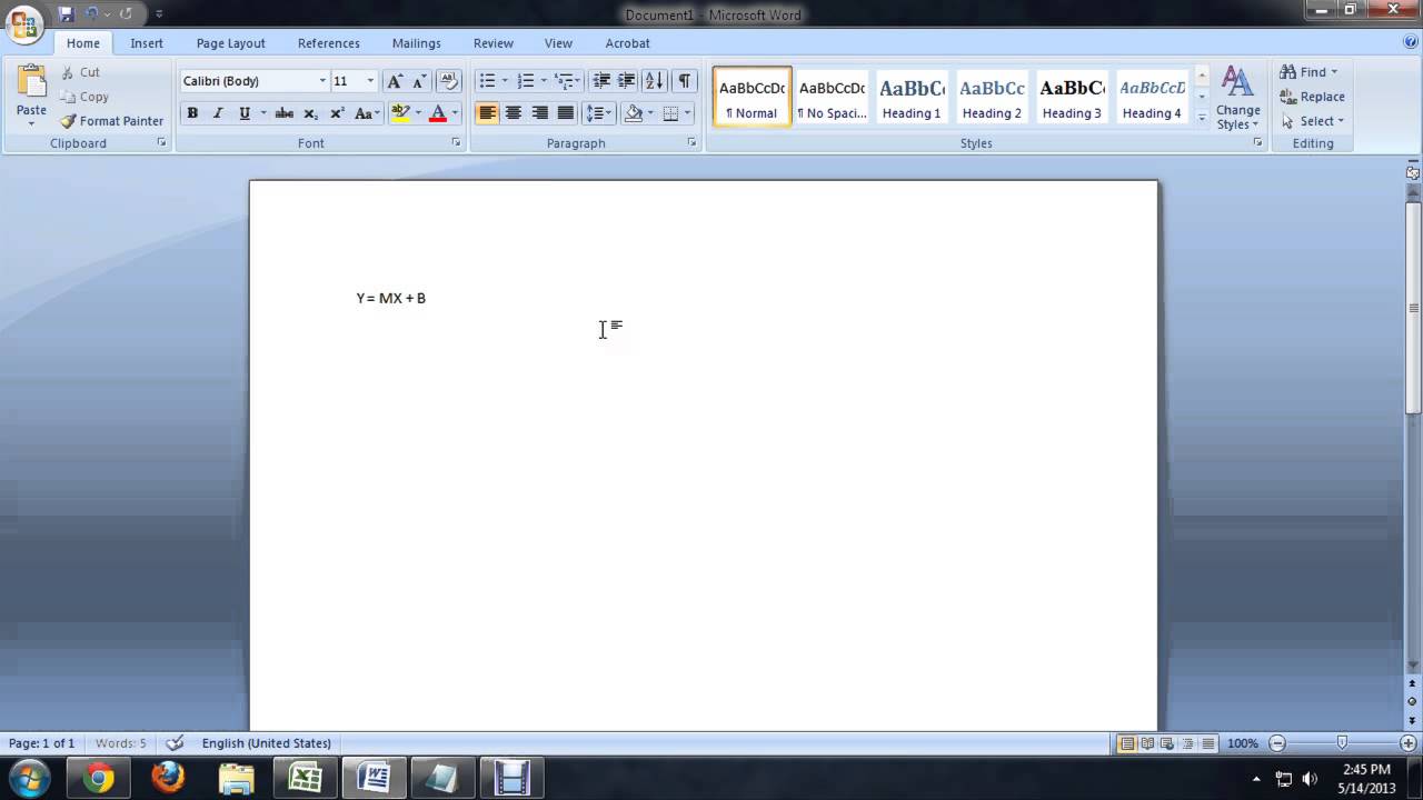 How To Write Algebraic Expressions In Microsoft Word