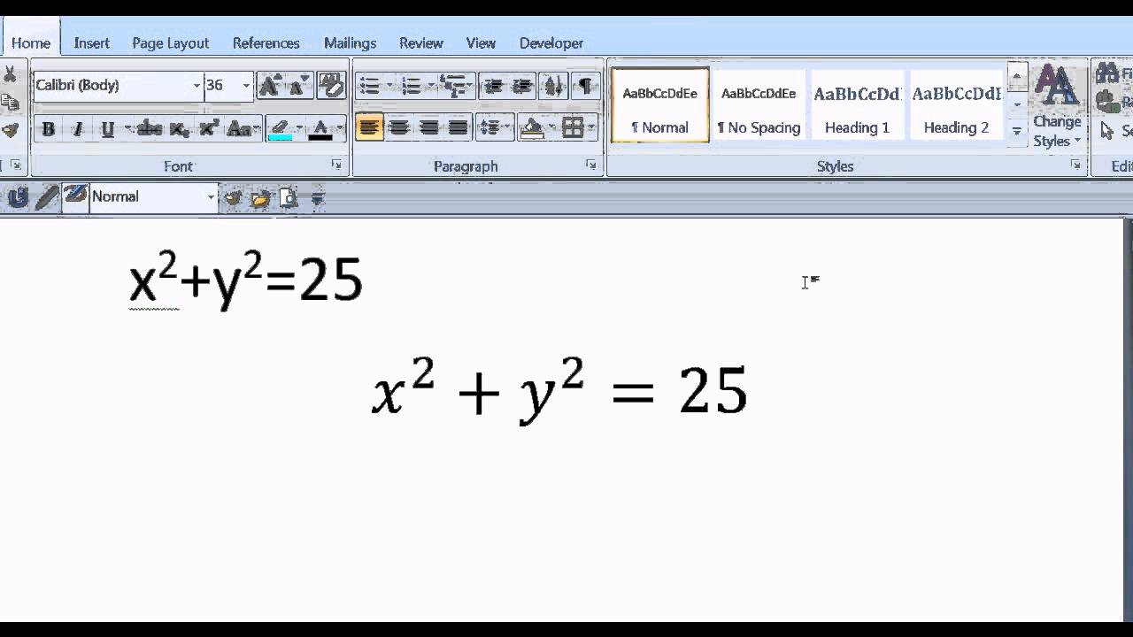 How To Write Algebraic Expressions In Microsoft Word