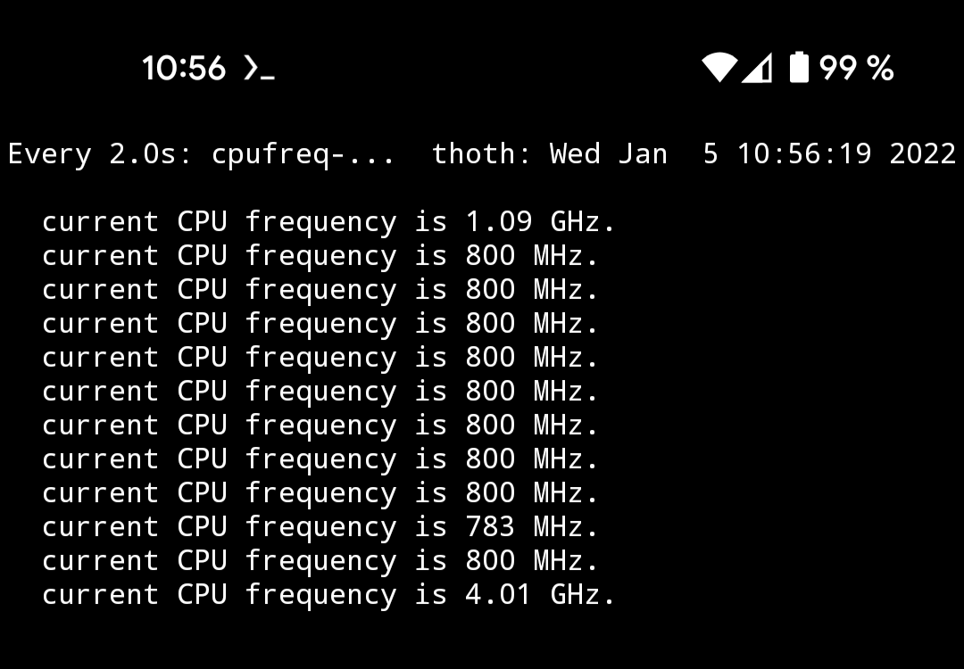 Linux Get Current CPU Frequency