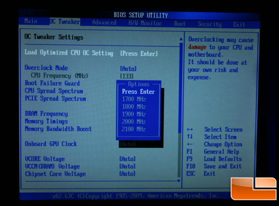 Load Optimized CPU OC Setting