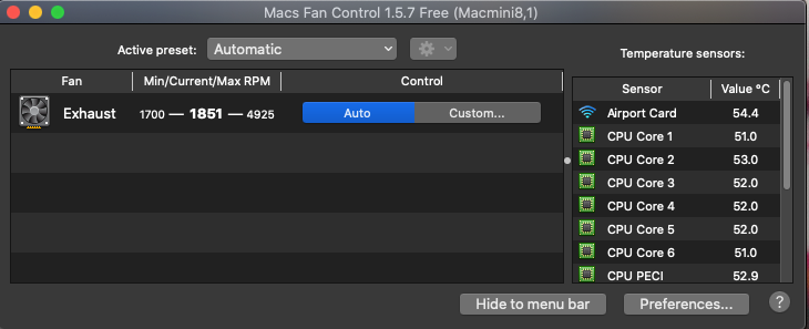 Mac Mini Normal CPU Temperature