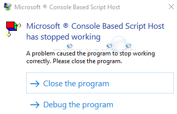 Microsoft Console Based Script Host High CPU