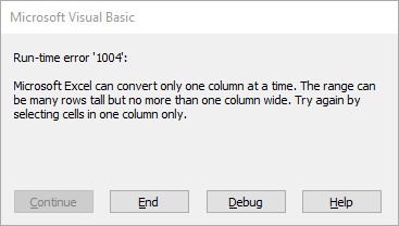 Microsoft Excel Can Convert Only One Column At A Time