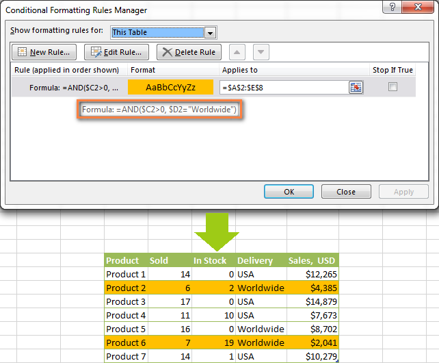 Microsoft Excel Conditional Formatting If Statement