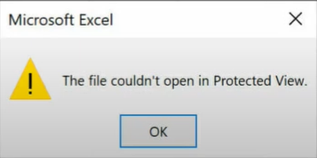 Microsoft Excel File Could Not Open In Protected View