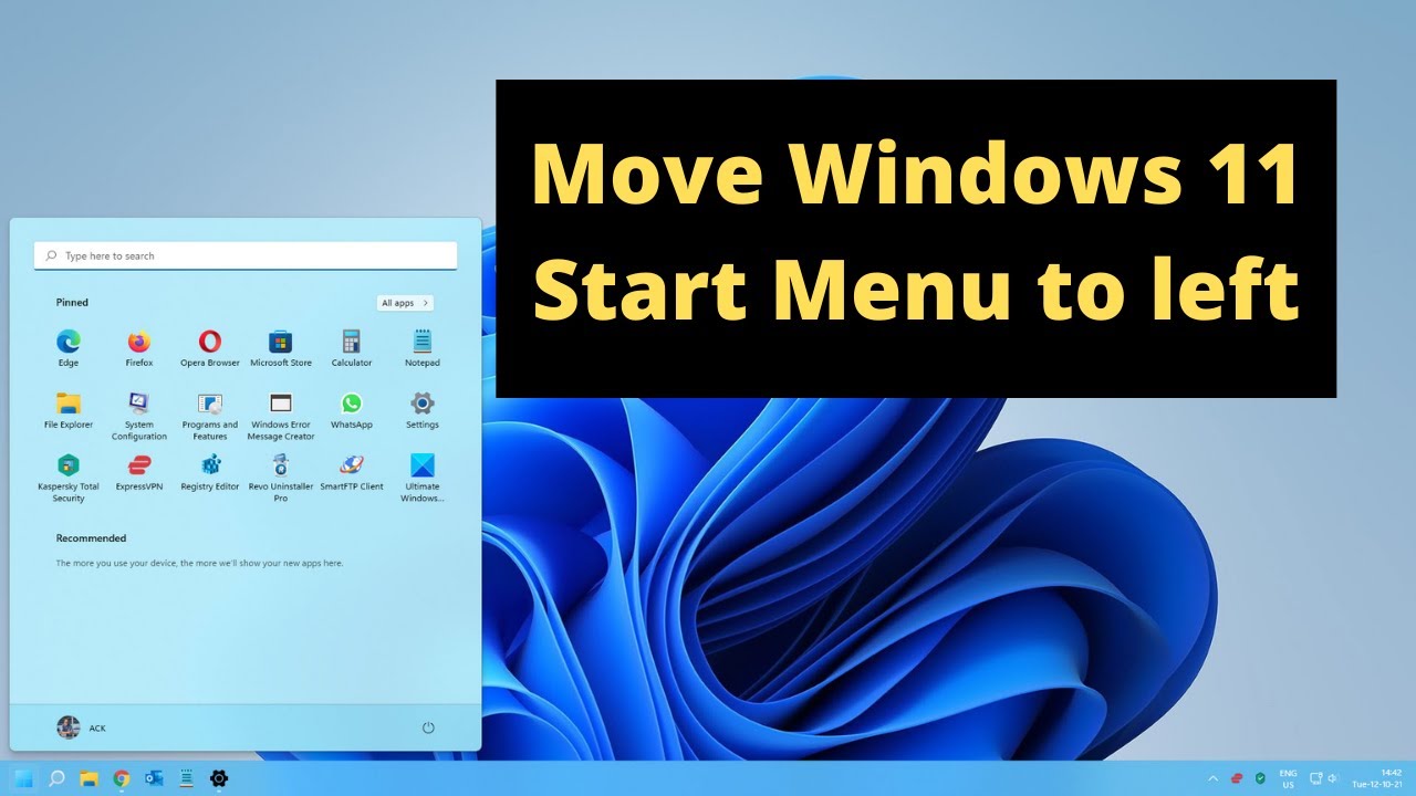 Move Start Button Windows 11