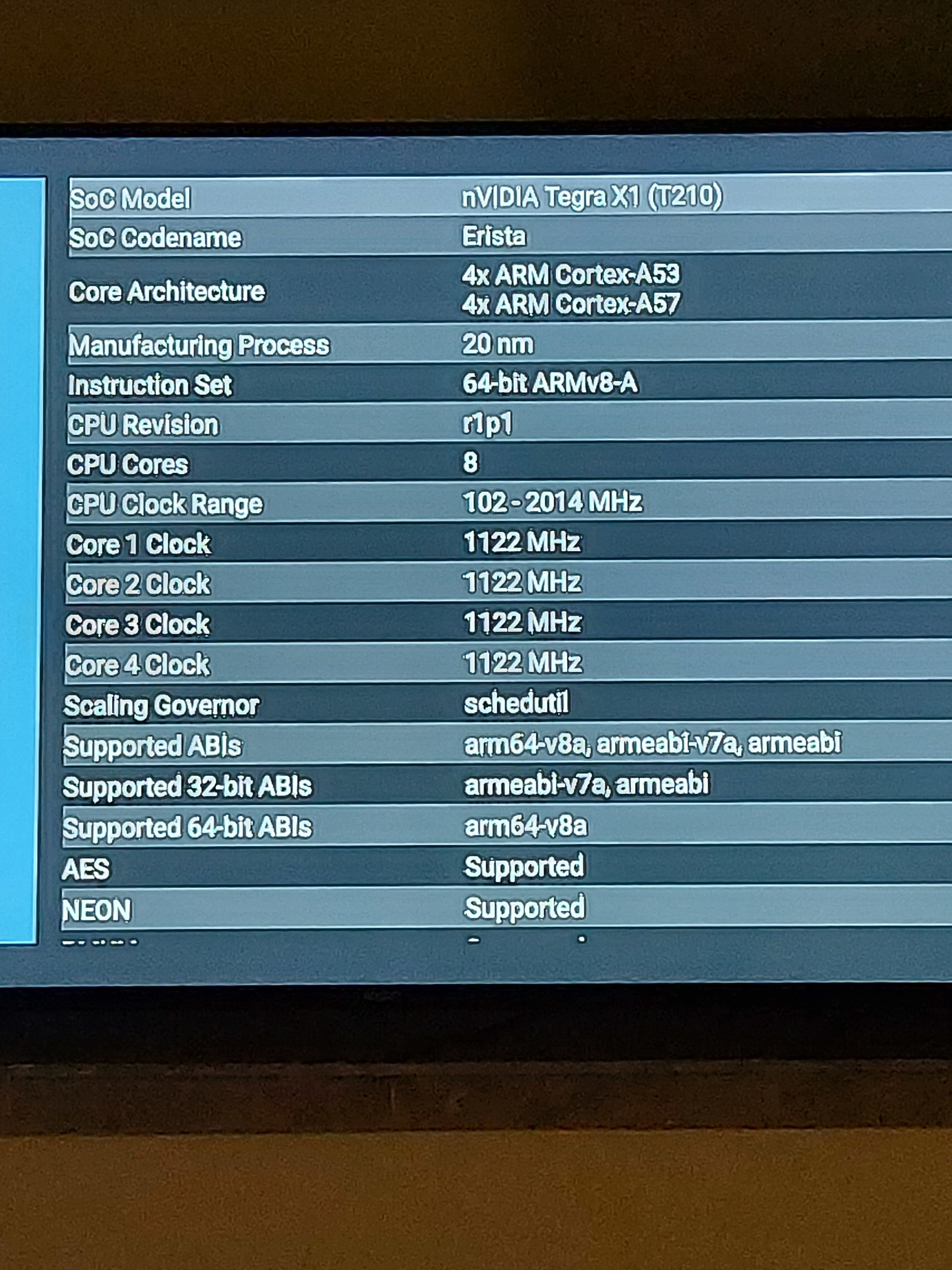 Nvidia Shield TV Pro CPU