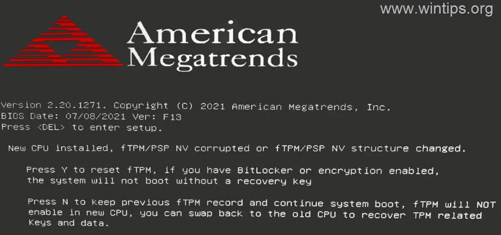 PC Says New CPU Installed