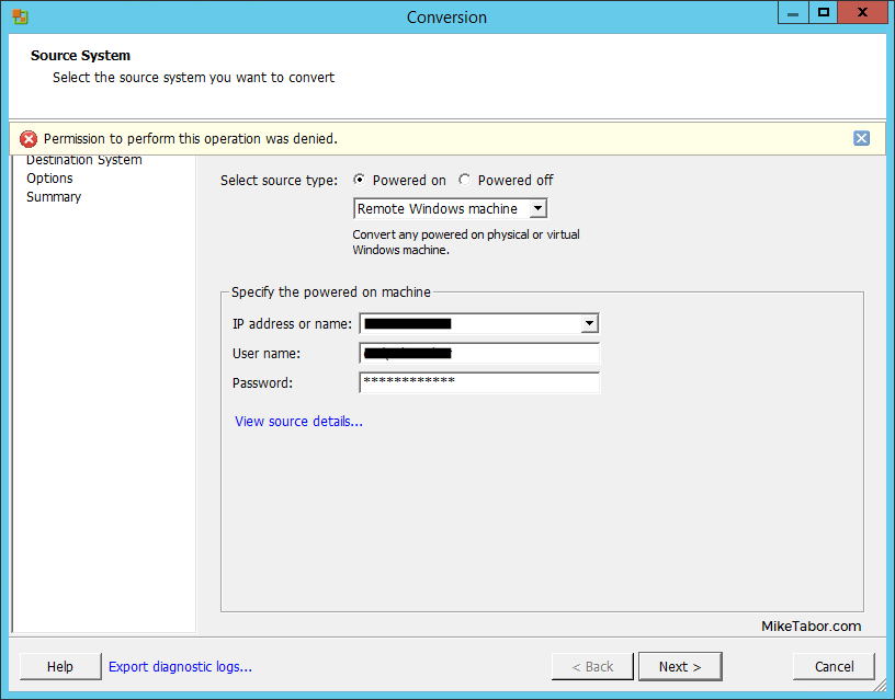 Permission To Perform This Operation Was Denied Vmware Esxi