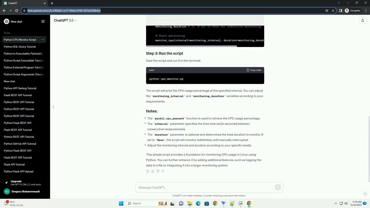 Python Script To Monitor CPU Usage In Linux
