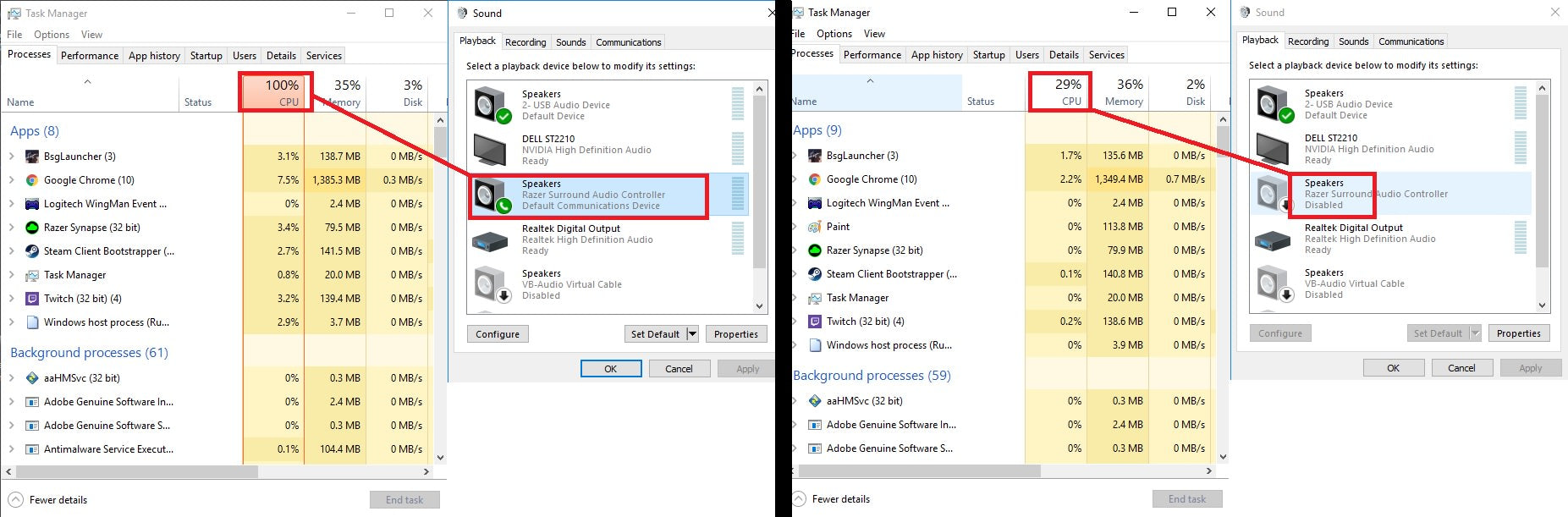Razer App Engine CPU Usage