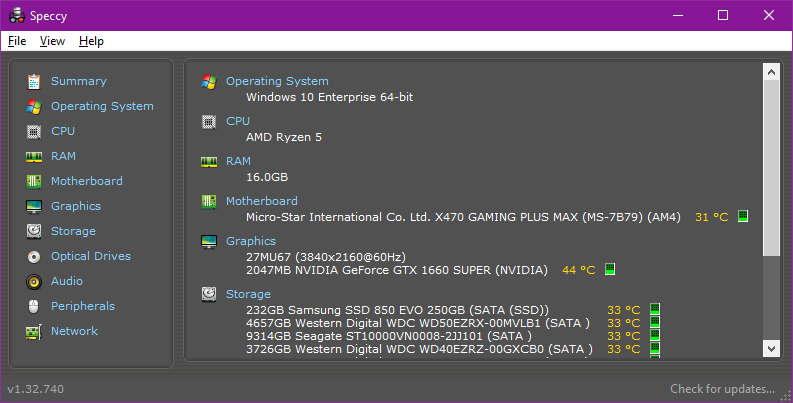 Speccy Not Showing CPU Temp