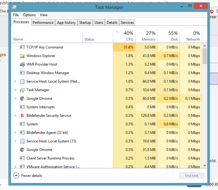 Tcp Ip Arp Command High CPU Usage