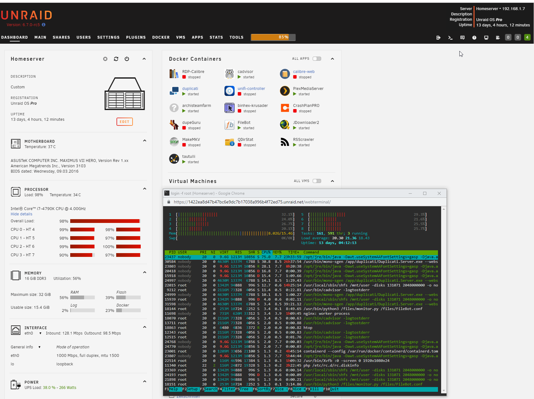 Unraid See What Is Using CPU