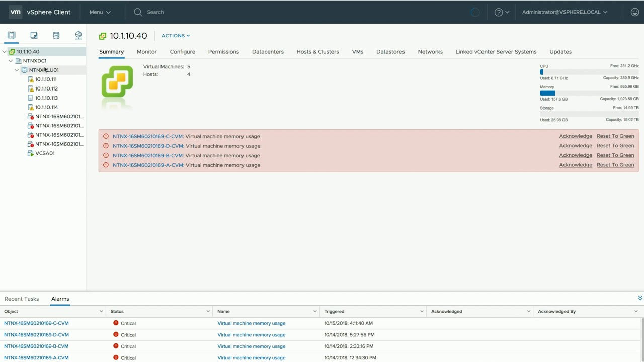 Virtual Machine CPU Usage Alarm Vmware