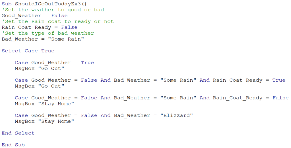 Visual Basic If Statement Multiple Conditions
