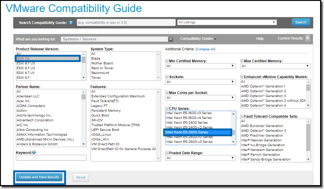 Vmware Esxi 7 CPU Compatibility