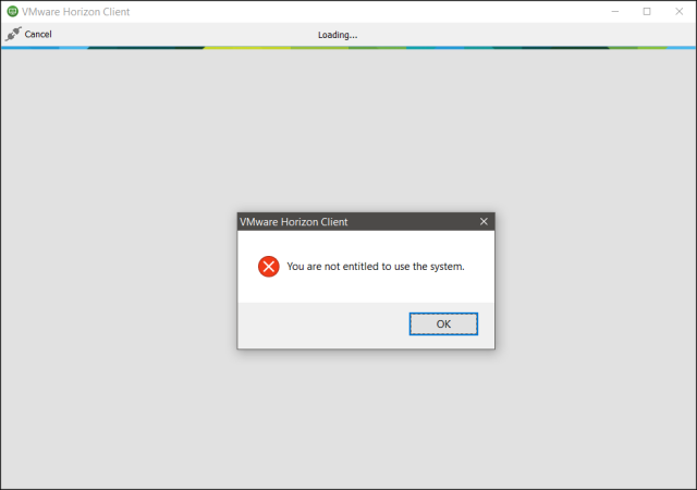 Vmware Horizon You Are Not Entitled To Use The System