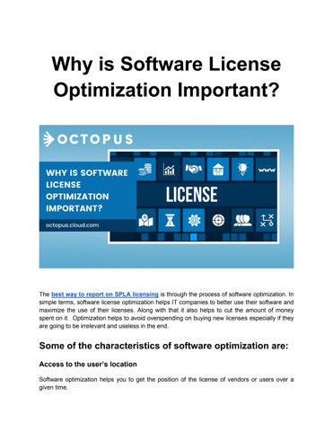 What Is Software License Optimization