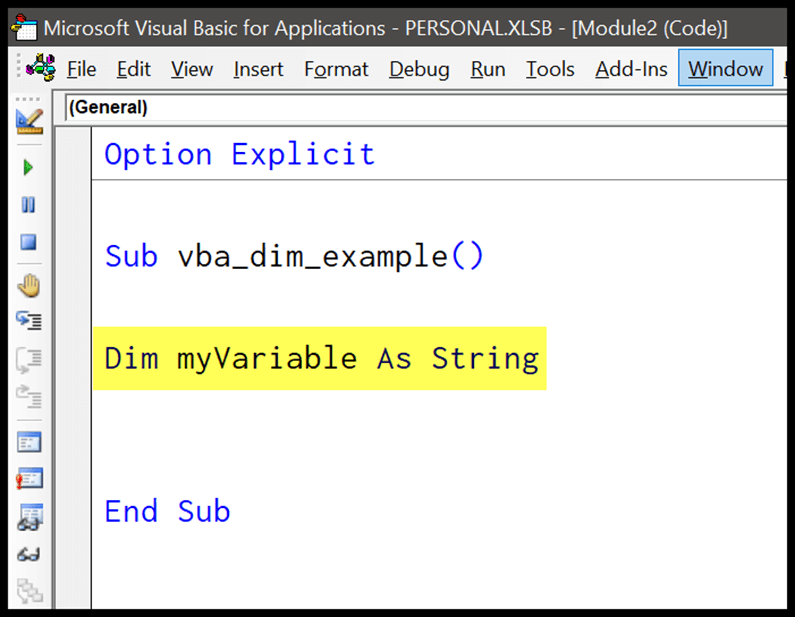 What Is The Dim Command In Visual Basic