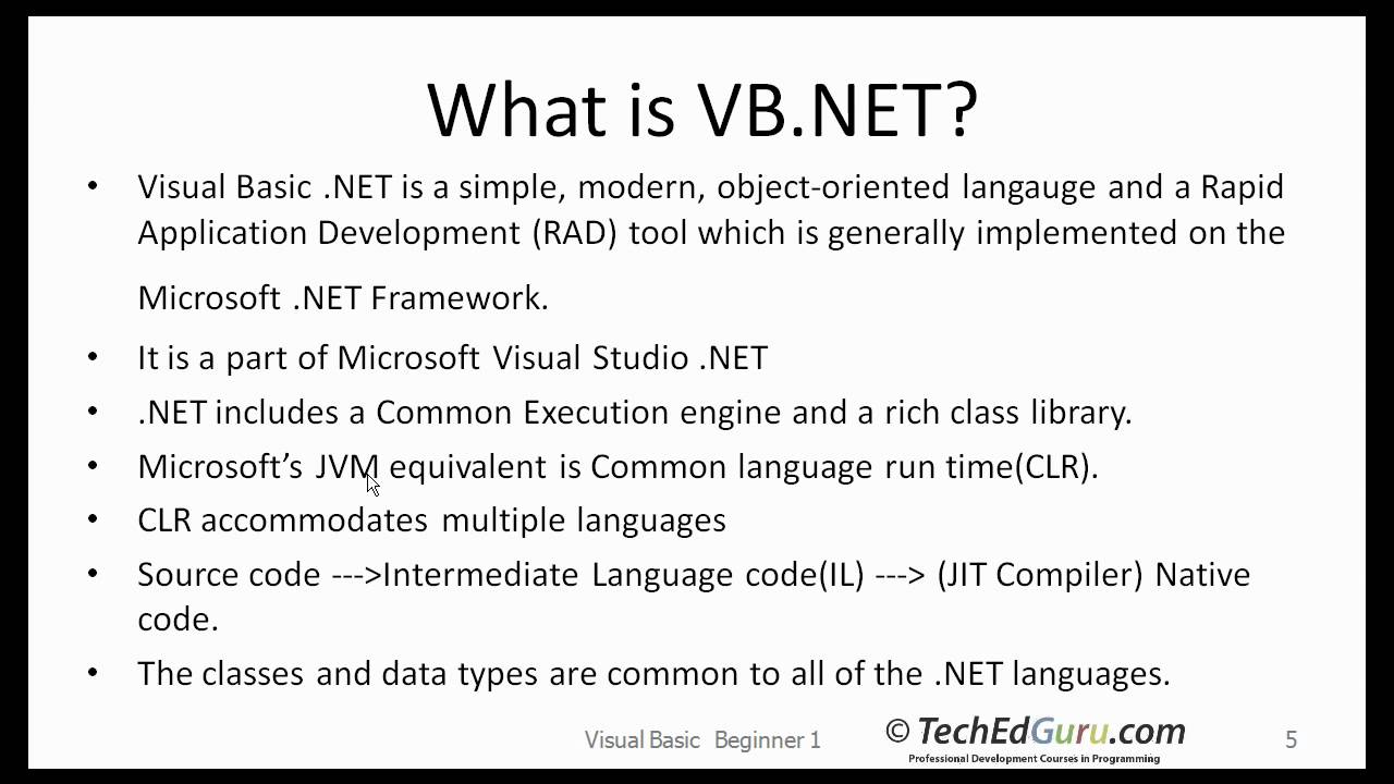 What Is Visual Basic Net