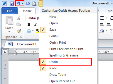 Where Is The Undo Button In Microsoft Word