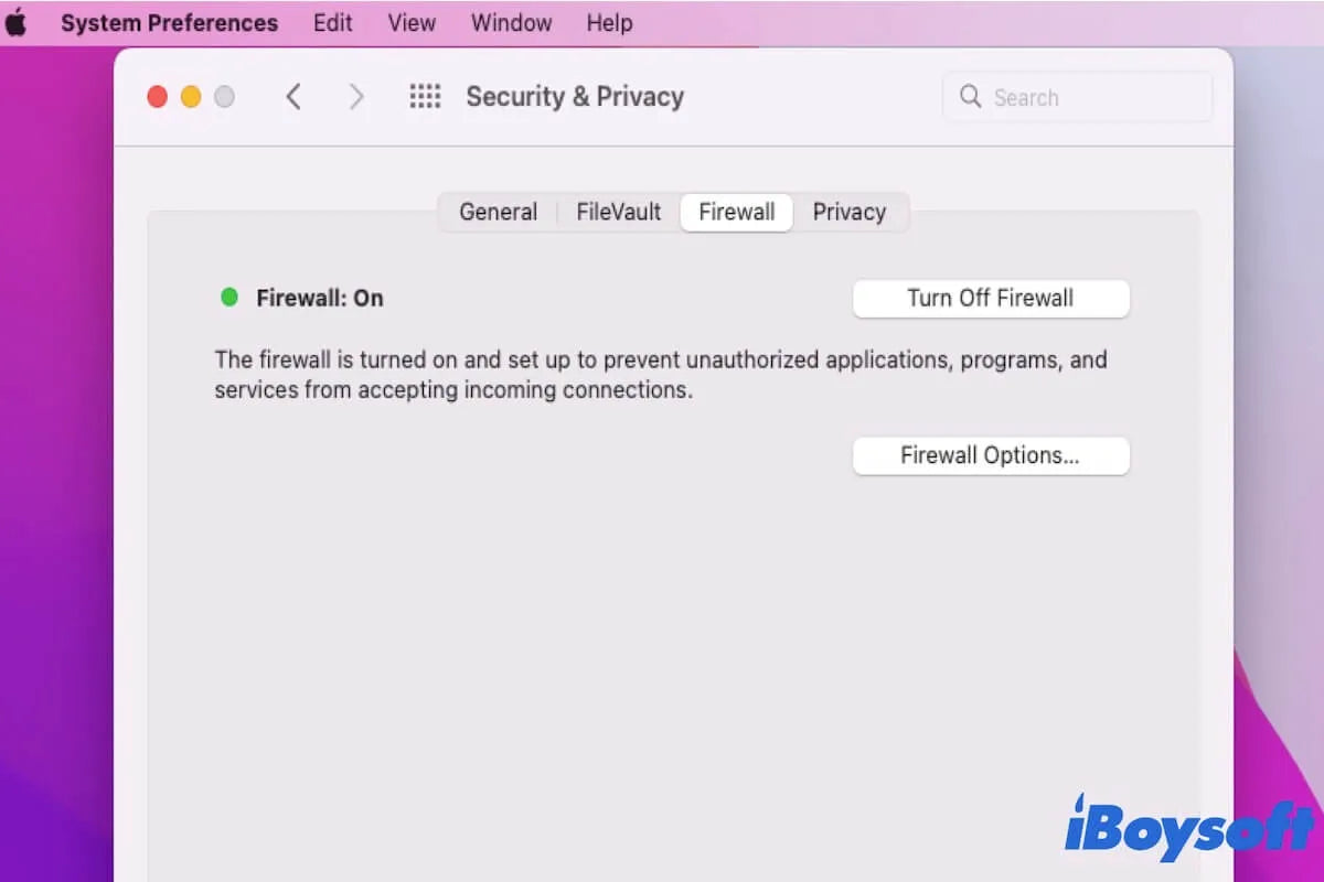 Why Is Firewall Off On Mac