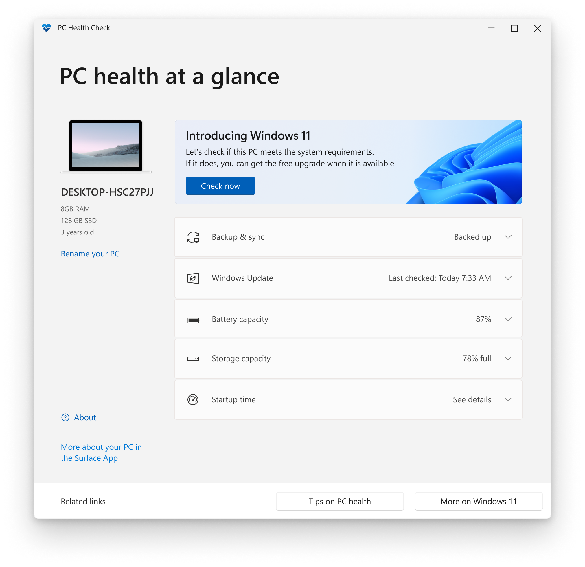 Windows 11 PC Health Check Download