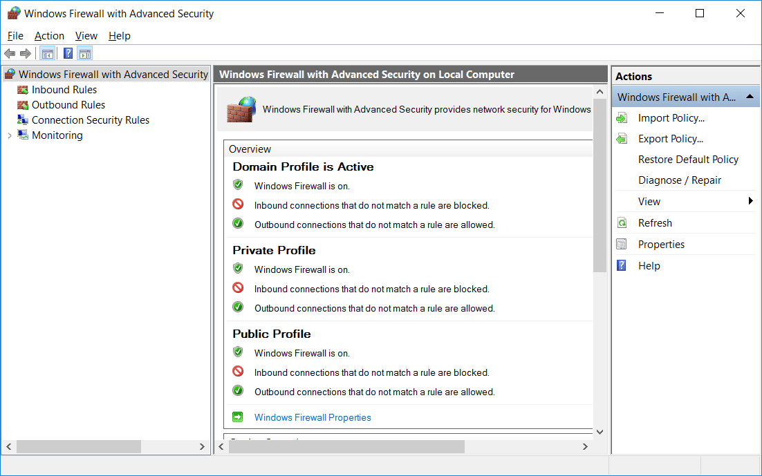 Windows Firewall With Advanced Security