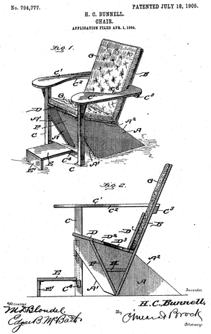 פטנט 1905 כסא אדירונדק