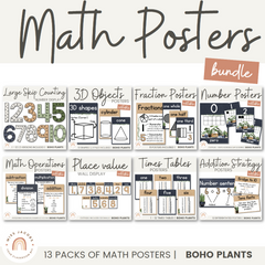 Boho Plants Math Posters Bundle - Miss Jacobs Little Learners