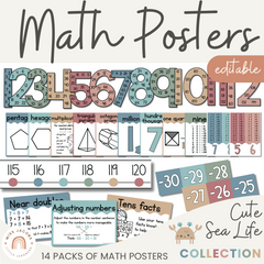 Cute Sea Life Math Posters Bundle - Miss Jacobs Little Learners