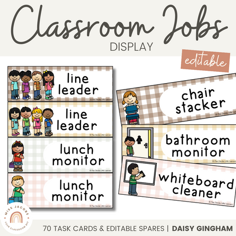 examples of my daisy gingham classroom jobs resources