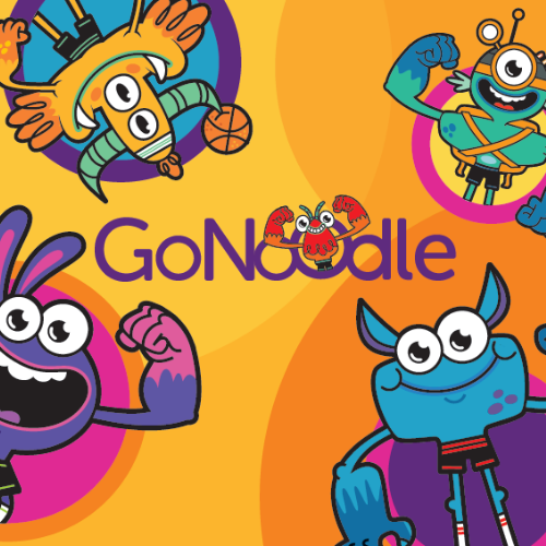 Cartoon graphic image featuring some of the characters from the GoNoodle platform - to help with the end of the year classroom management