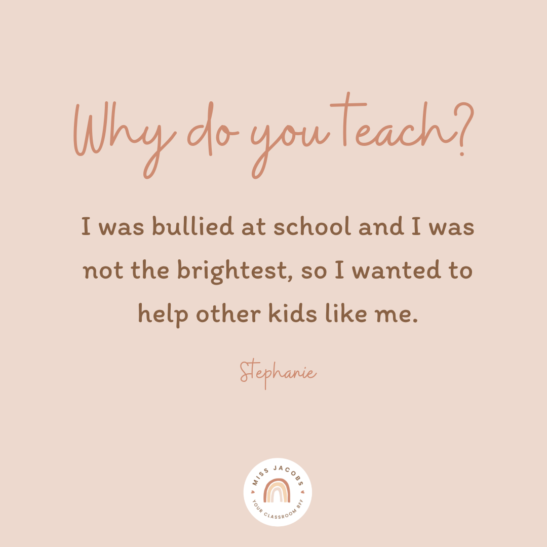 Three graphics show answers from the MJLL community, to the question ‘why do you teach?.’ They mention the value in getting to know students and seeing them grow, and the desire to be the kind of teacher they wished for as children.’