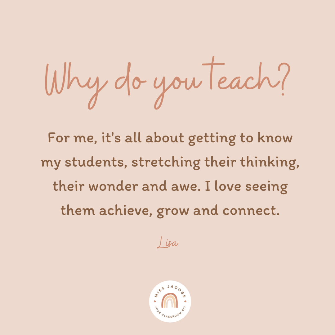 Three graphics show answers from the MJLL community, to the question ‘why do you teach?.’ They mention the value in getting to know students and seeing them grow, and the desire to be the kind of teacher they wished for as children.’