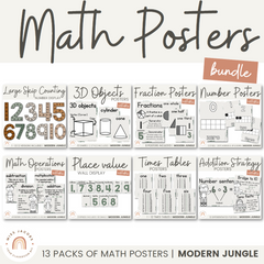 Modern Jungle Math Posters Bundle - Miss Jacobs Little Learners