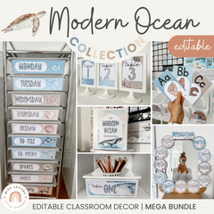 Modern Ocean Classroom Decor Bundle - Miss Jacobs Little Learners