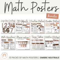 Ombre Neutrals Math Posters Bundle - Miss Jacobs Little Learners