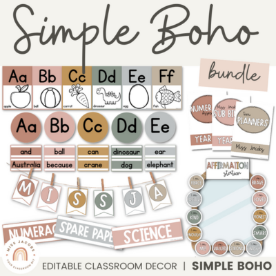 Product examples of what you get in my Simple Boho bundle.