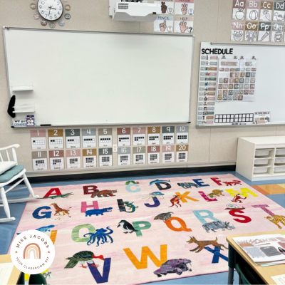 Classroom decorated in my Spotty Boho theme.