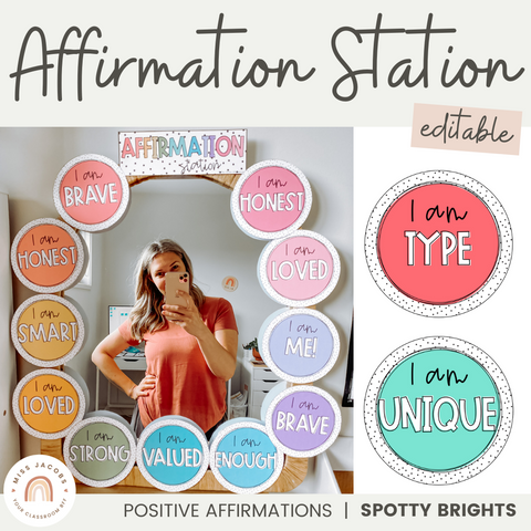 Miss Jacobs Little Learners Top Classroom Decor Trends Spotty Brights Affirmation Station
