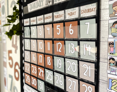 Modern Jungle Calendar labels