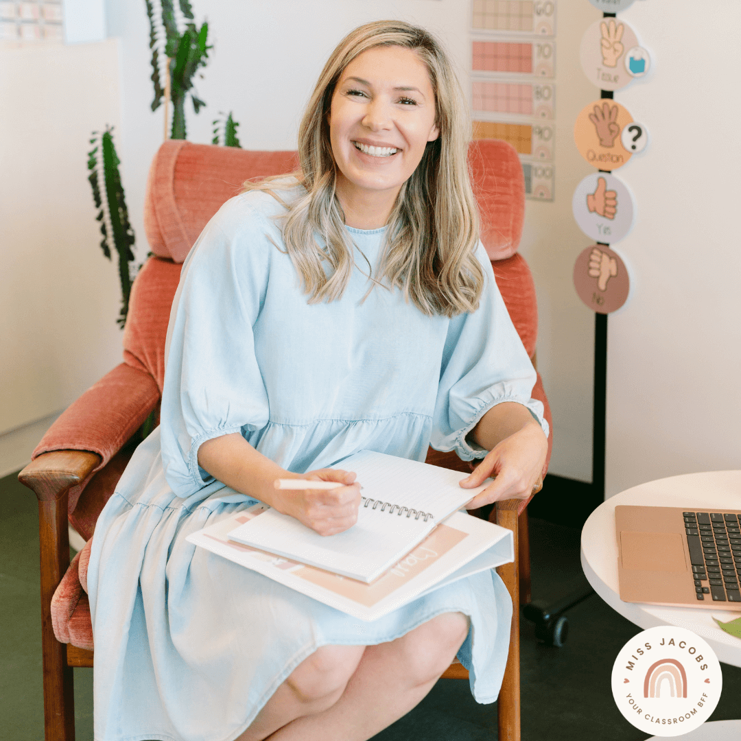 The left image is a bone-coloured graphic that reads ‘I will feel better after a good night’s sleep. And a Venti Iced Caramel Macchiato.’ The image on the right is of Chantelle wearing a pale blue dress and a big smile.